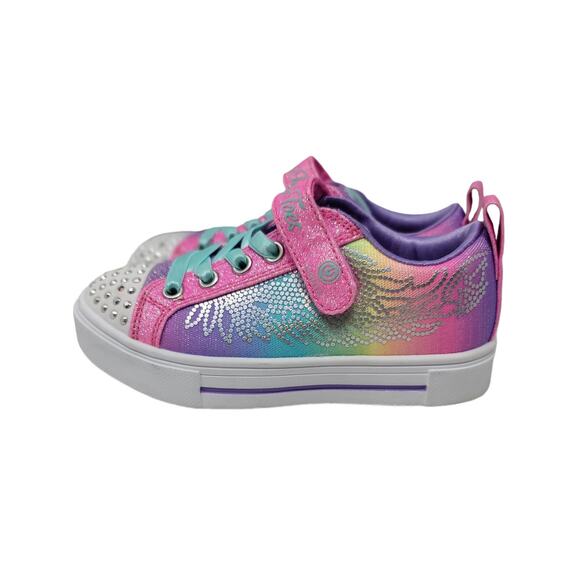 Skechers Girls Twinkle Sparks Winged Magic Sneaker Hot Pink Multi NWOB Size 11 - Picture 4 of 11